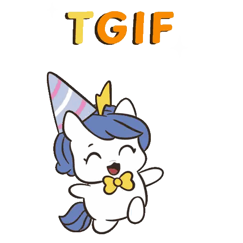 A Cartoon Of A Unicorn Wearing A Party Hat And Bow Tie Sticker