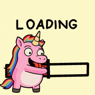 A Cartoon Of A Unicorn With A Loading Bar GIF