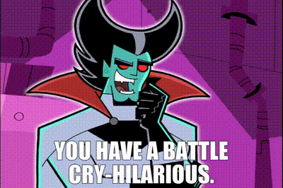 Vampire Cartoon With Battle Cry Hilarious GIF