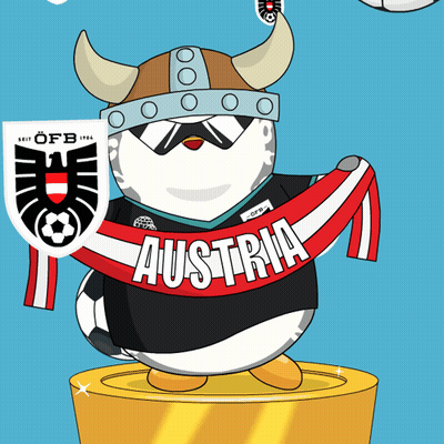 A Cartoon Of A Viking Holding A Scarf With The Word Austria On It GIF