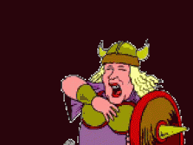 A Cartoon Of A Viking With A Shield GIF