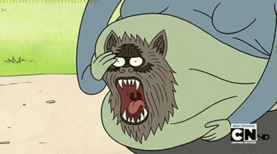 A Cartoon Of A Werewolf With Cn-D Written On The Bottom Right GIF