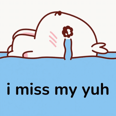 A Cartoon Of A Whale With A Flower In Its Mouth And The Words I Miss My Yuh Below It GIF