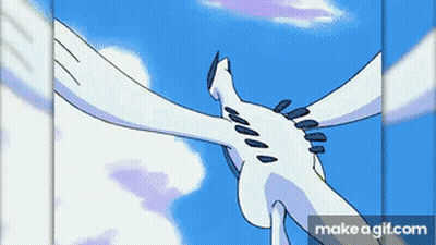 A Cartoon Of A White Bird Flying In The Sky With The Words Make A Gif.com At The Bottom GIF