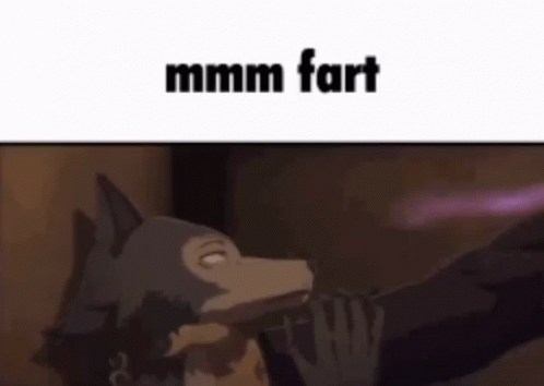 A Cartoon Of A Wolf Licking Another Wolf 'S Face With A Caption That Says `` Mmmm Fart '' . GIF