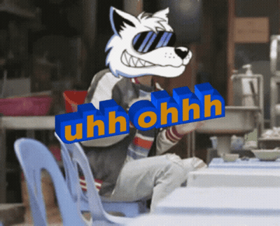 A Cartoon Of A Wolf Wearing Sunglasses And Holding A Sign That Says Uhh Ohhh GIF
