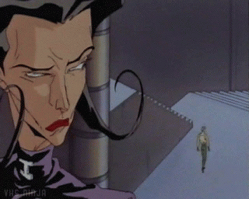 A Cartoon Of A Woman And A Man With The Word Vhs On It GIF