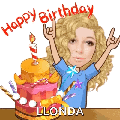 A Cartoon Of A Woman Celebrating Her Birthday GIF