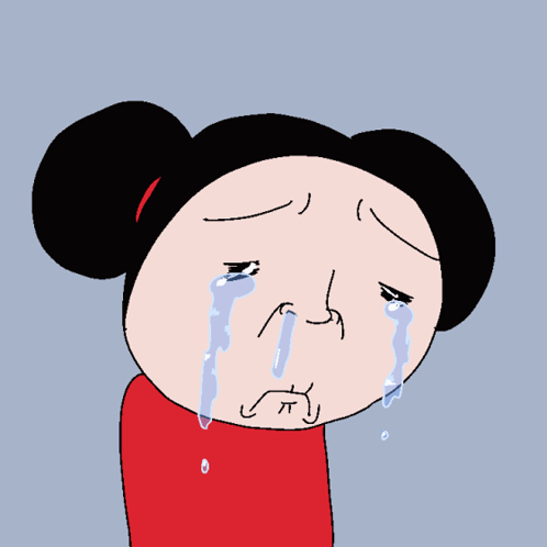 A Cartoon Of A Woman Crying With Tears Coming Out Of Her Eyes GIF