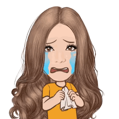 A Cartoon Of A Woman Crying With Tears Coming Out Of Her Eyes Sticker