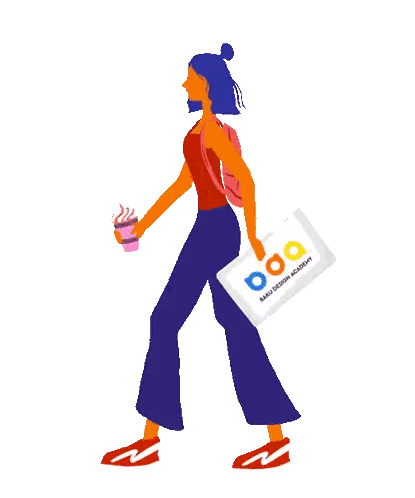 A Cartoon Of A Woman Drinking Water And Carrying A Card That Says Doa On It Sticker
