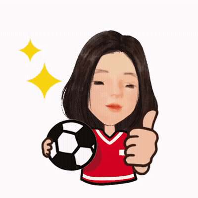 A Cartoon Of A Woman Giving A Thumbs Up While Holding A Soccer Ball GIF