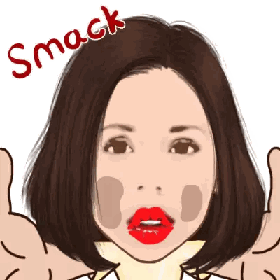 A Cartoon Of A Woman Giving A Thumbs Up With The Word Smack Above Her Head Sticker
