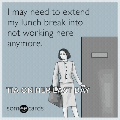 A Cartoon Of A Woman Holding A Briefcase Says I May Need To Extend My Lunch Break GIF