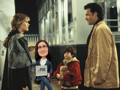 A Cartoon Of A Woman Holding A Sign That Says Psg On It GIF