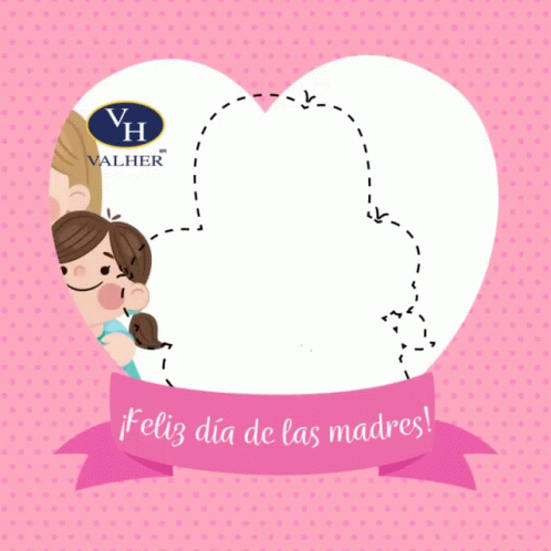 A Cartoon Of A Woman Holding Two Children With The Words Feliz Dia De Las Madres GIF