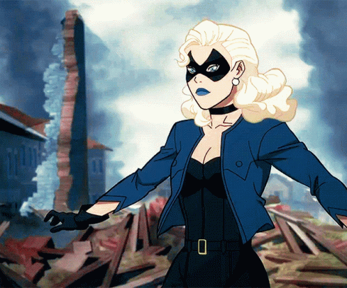 A Cartoon Of A Woman In A Blue Jacket GIF