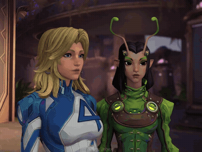 A Cartoon Of A Woman In A Blue Suit With The Letter A On Her Chest GIF
