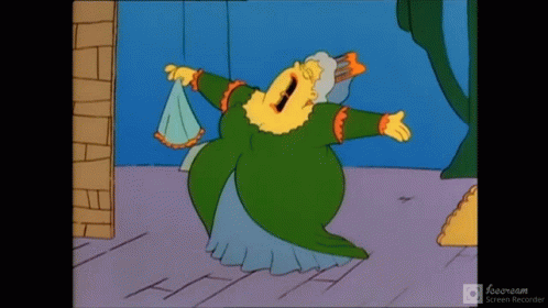 A Cartoon Of A Woman In A Green Dress Is Being Recorded GIF