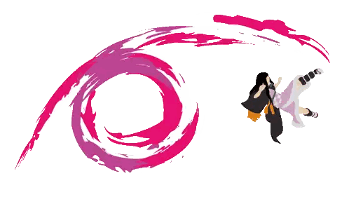 A Cartoon Of A Woman Kicking A Purple Circle Sticker