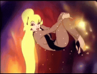 A Cartoon Of A Woman Laying On A Bed GIF