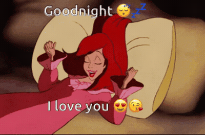 A Cartoon Of A Woman Laying On A Bed With The Words Goodnight I Love You GIF