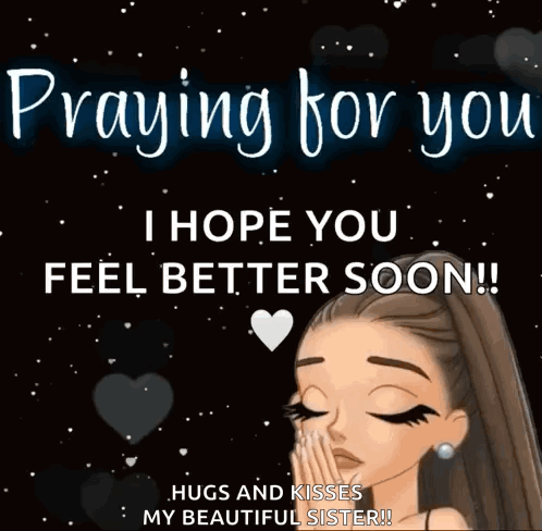 A Cartoon Of A Woman Praying For You . GIF