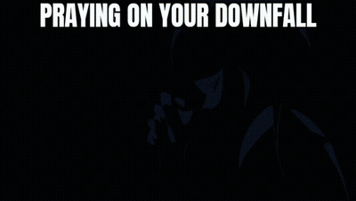A Cartoon Of A Woman Praying With The Words Praying On Your Downfall GIF