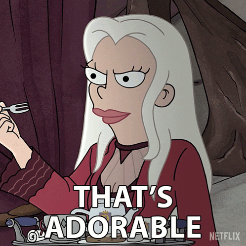 A Cartoon Of A Woman Saying That 'S Adorable On Netflix GIF