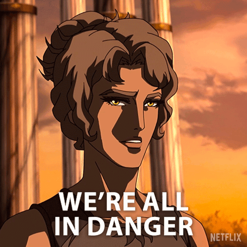 A Cartoon Of A Woman Saying We 'Re All In Danger From Netflix GIF