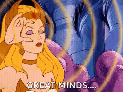 A Cartoon Of A Woman Scratching Her Head With The Words Great Minds Behind Her GIF