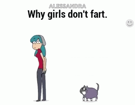 A Cartoon Of A Woman Shooting A Rainbow At A Monster . GIF
