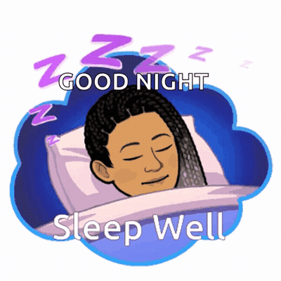 A Cartoon Of A Woman Sleeping With The Words " Good Night Sleep Well " Below Her GIF