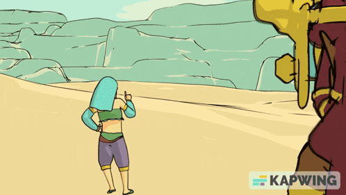 A Cartoon Of A Woman Standing Next To A Man With Kapwing Written On The Bottom GIF