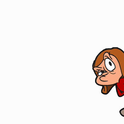 A Cartoon Of A Woman Waiting For An Answer GIF