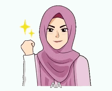 A Cartoon Of A Woman Wearing A Hijab And Giving A Fist Pump . GIF