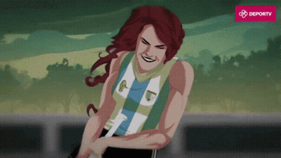 A Cartoon Of A Woman Wearing A Shirt That Says Argentina On It GIF