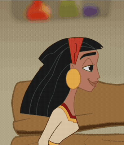 A Cartoon Of A Woman Wearing Earrings And A Red Headband GIF