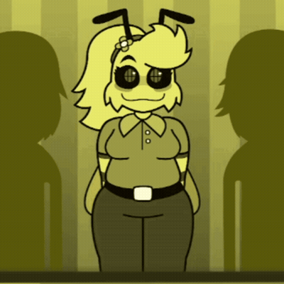 A Cartoon Of A Woman With A Flower On Her Head GIF