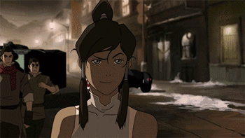 A Cartoon Of A Woman With A Ponytail Standing On A Street GIF