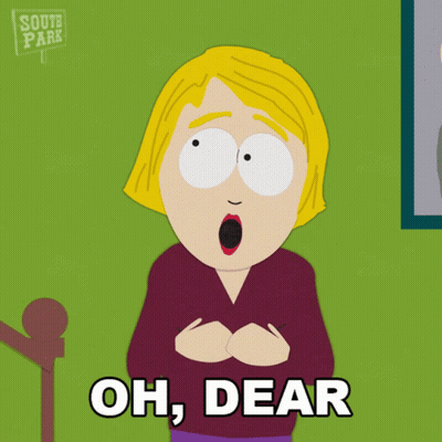 A Cartoon Of A Woman With A Surprised Look On Her Face Says Oh Dear GIF