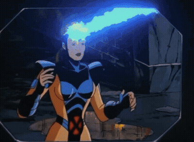 A Cartoon Of A Woman With A Torch On Her Head GIF