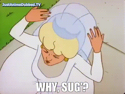 A Cartoon Of A Woman With A Veil On Her Head And The Words Why Suc GIF