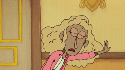 A Cartoon Of A Woman With Blonde Hair And Glasses GIF