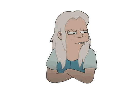 A Cartoon Of A Woman With Her Arms Crossed And Her Eyes Closed Sticker