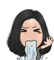 A Cartoon Of A Woman With Her Mouth Open And A Hand Up . Sticker