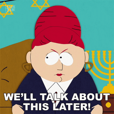 A Cartoon Of A Woman With Red Hair Says We 'Ll Talk About This Later GIF