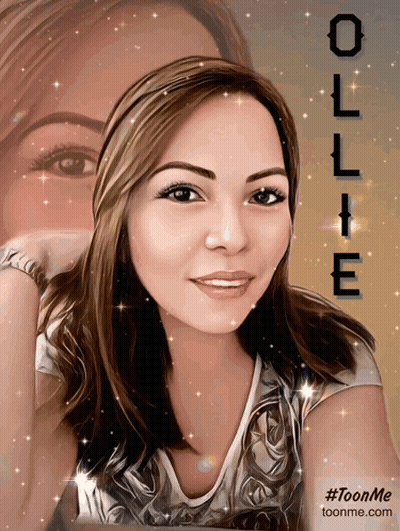 A Cartoon Of A Woman With The Name Ollie On The Top GIF