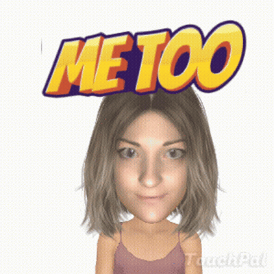 a cartoon of a woman with the word me too on her head