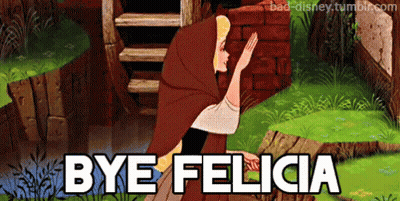 A Cartoon Of A Woman With The Words Bye Felicia Above Her GIF
